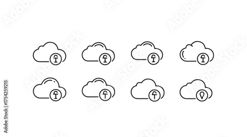 Vector art of cloud lock isolated