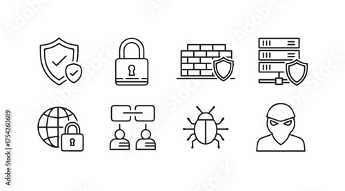 Vector art of cybersecurity icons set