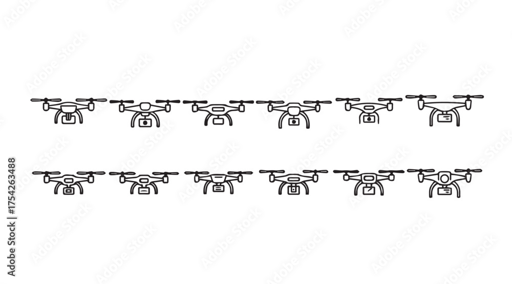 Obraz premium Vector art of drones