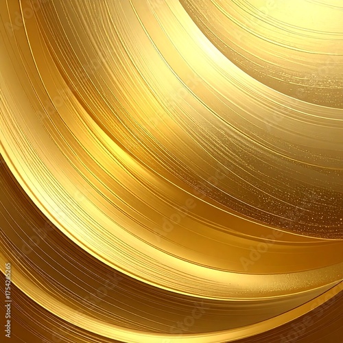 Abstract composition of curved golden lines with subtle texture, conveying elegance and luxury