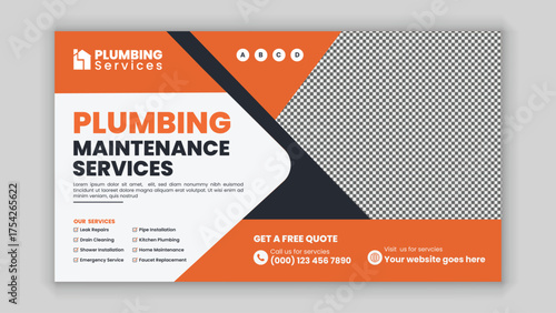 Plumbing and Handyman Services Marketing Banner Design Template for Online Advertising and Promotion