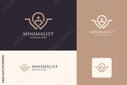 Luxury diamond logo icon design. Stylizes gemstones royal luxury symbols.