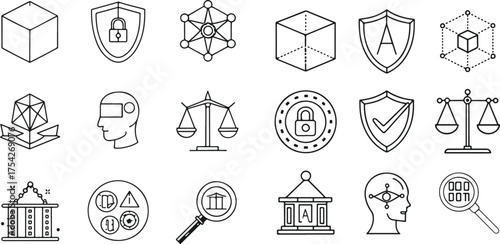 Heraldic shield set with medieval shields and swords is a great vector icon design element and symbol illustration