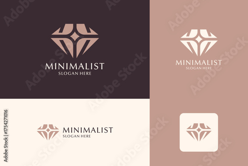 Luxury diamond logo icon design. Stylizes gemstones royal luxury symbols.