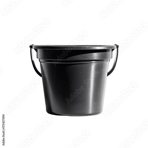 Black plastic bucket with handles (1)