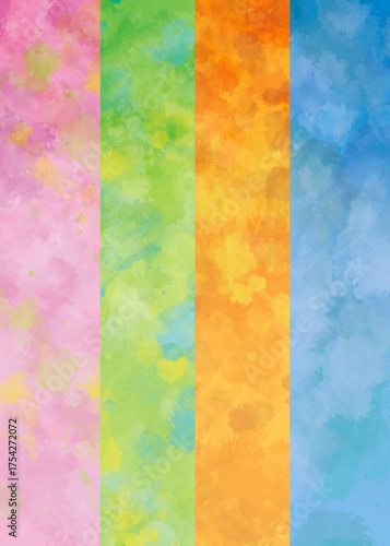 4色の四季を感じさせる水彩背景グラデーション