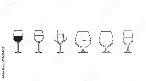 Vector art of wine glasses