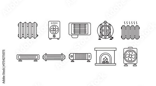 Vector art of heaters