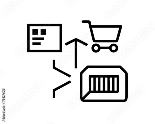 Icon illustration depicting reverse logistics