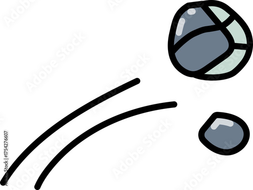 Throwing stone line icon