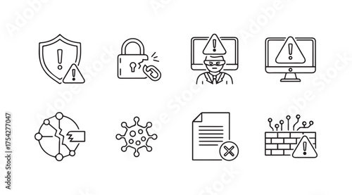 Vector art of cyber security threats