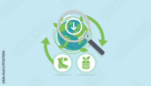 A clean, minimalist white symbol representing the reduction of carbon emissions, enclosed within a circular frame, symbolizing environmental protection and sustainability efforts against climate