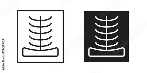 X ray icon set in flat and line style vectors