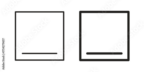 Window Minimize icon set in flat and line style vectors