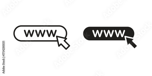 Url icon set in flat and line style vectors