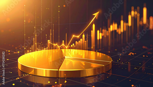 Gold saving for future goals infographic showing rising investment growth and pie chart