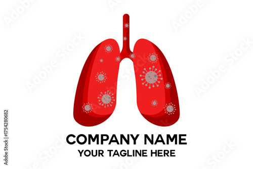 icon of lungs affected by virus