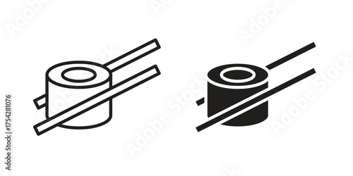 Sushi icon set in flat and line style vectors