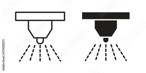 Sprinkler icon set in flat and line style vectors