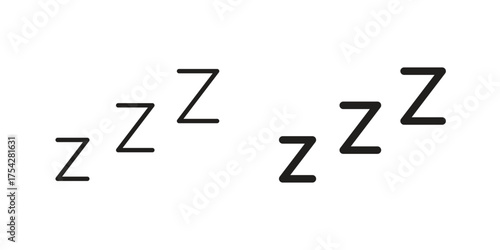 Snooze icon set in flat and line style vectors