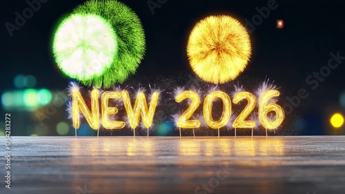 Illuminating 2026: Sparkling fireworks and neon lights herald the dawn of a new year, painting the night sky with vibrant hues and optimistic promise.