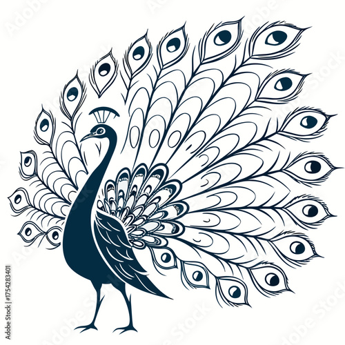 Vector art of peacock