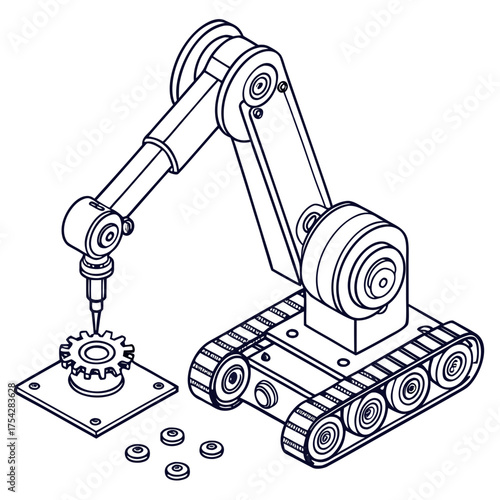 Vector art of robotic arm