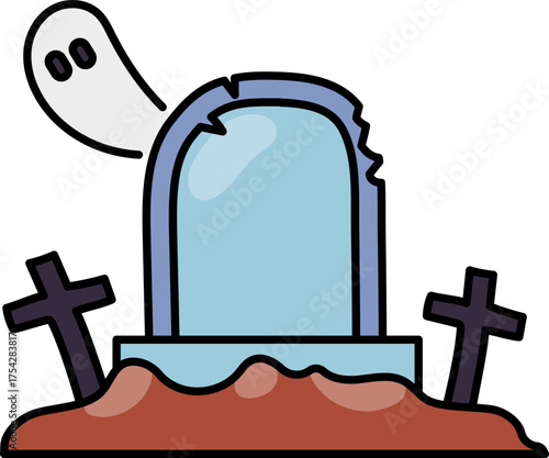Haunted tomb illustration