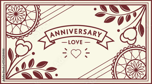 Elegant anniversary card design with floral accents and heartfelt sentiment, perfect for expressing love and celebrating milestones beautifully