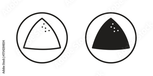 Mound icon set in flat and line style vectors