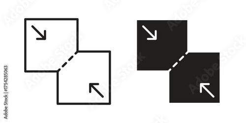 Merge icon set in flat and line style vectors