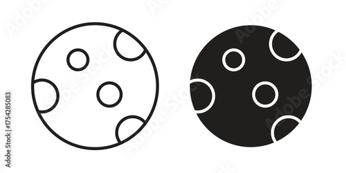 Mercury icon set in flat and line style vectors