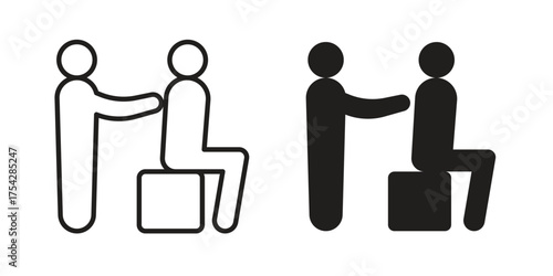 Massage icon set in flat and line style vectors