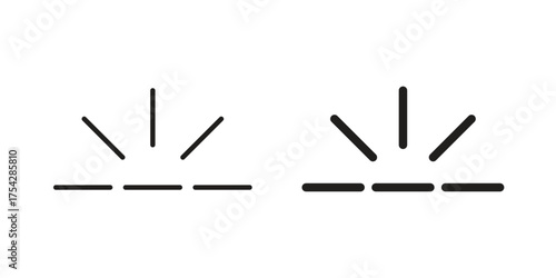 Keyboard brightness icon set in flat and line style vectors