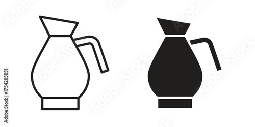 Jug icon set in flat and line style vectors