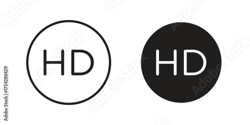 High definition icon set in flat and line style vectors