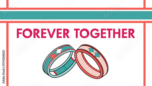 Elegant wedding rings symbolizing everlasting love and commitment, perfect for invitations, cards, and social media posts