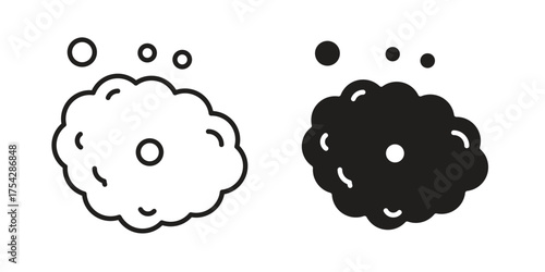 Foam icon set in flat and line style vectors