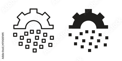 Digital transformation icon set in flat and line style vectors