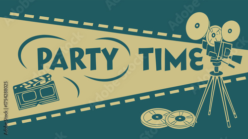 Vintage movie night invitation design brings retro excitement, perfect for themed parties and film celebrations, promising a fun, cinematic experience