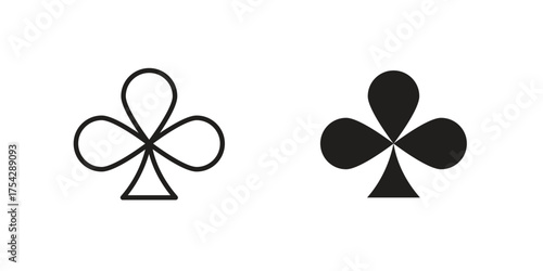 Card-club icon set in flat and line style vectors