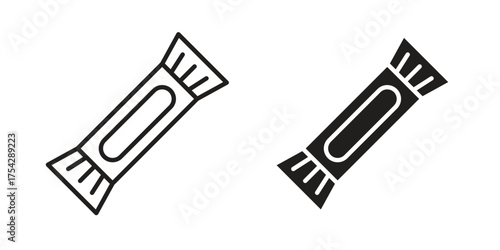 Candy-bar icon set in flat and line style vectors