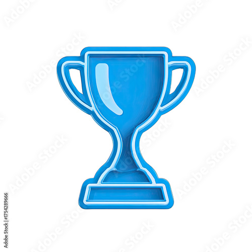 Neon blue trophy