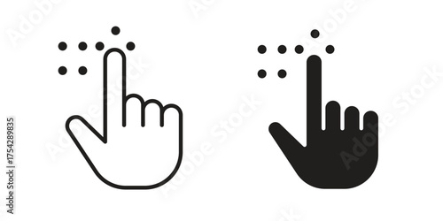 Braille icon set in flat and line style vectors