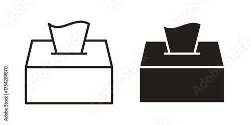 Box tissue icon set in flat and line style vectors