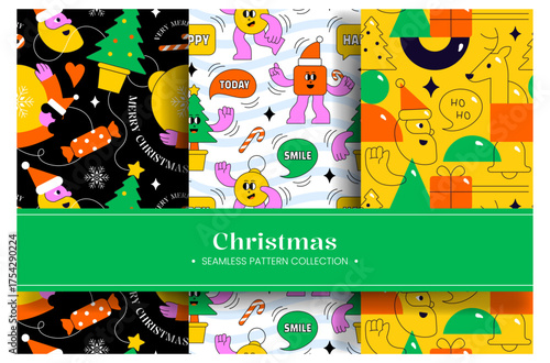 Merry Christmas Seamless Pattern Illustration with Holiday Decoration Elements and Festive Ornaments
