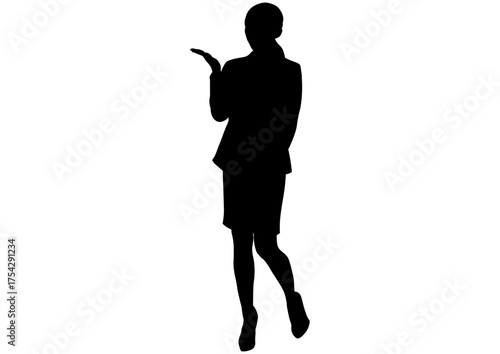 案内する女性のシルエット10