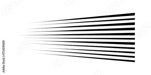 Speed line anime fast effect, manga horizontal motion strips. Comic quick halftone movement. Abstract gradient. 