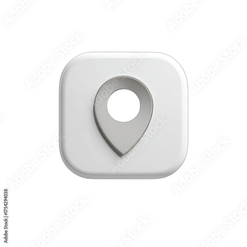 Gray location pin on a white square