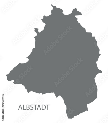Albstadt city map with boroughs grey illustration silhouette shape